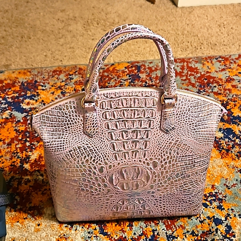 Brahmin large Duxbury satchel Violet Wonderland Melbourne genuine leather